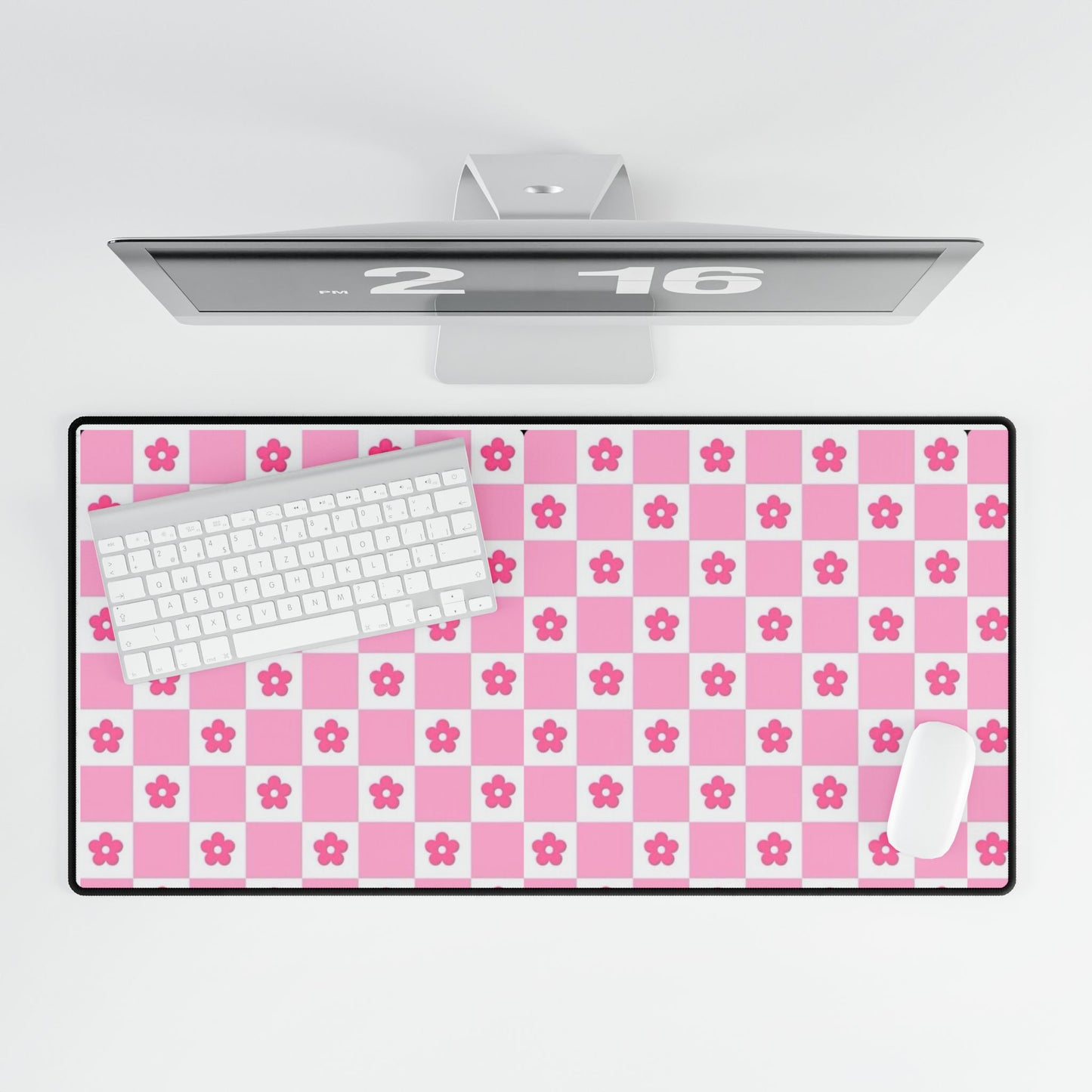 Floral Pink Pattern Desk Mat - Stylish Office Accessory